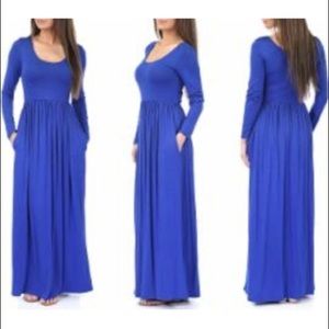Long sleeve Ruched dress with pockets